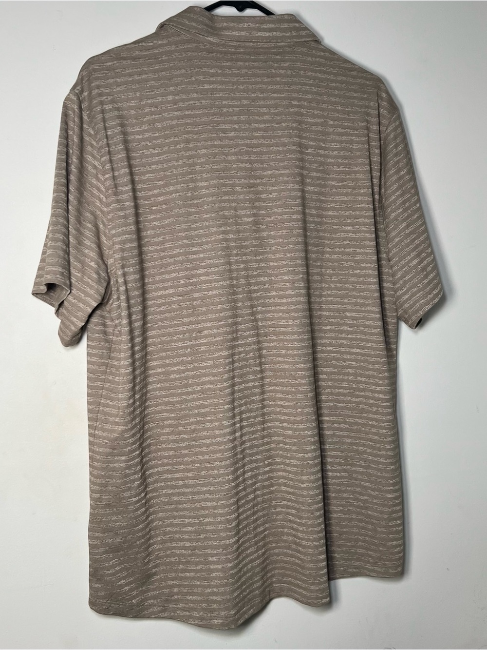 Robert Barakett XL Beige Textured Stripe Knit Button Front Polo Shirt Mens - Picture 14 of 16